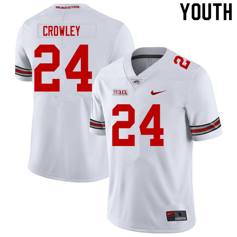 Youth #24 Marcus Crowley Ohio State Buckeyes College Football Jerseys Sale-White